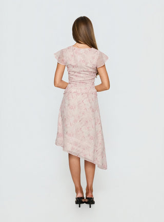 Avaline Asymmetrical Midi Skirt Pink