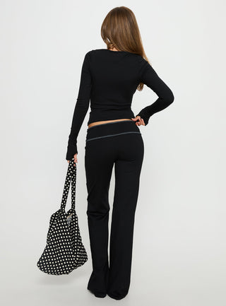 Kobee Jersey Flare Pants Black  Grey