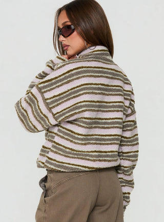 Quinee Polar Fleece Sweatshirt Pink Multi