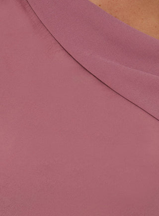 Vianna One Shoulder Foldover Detail Top Pink