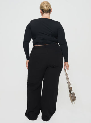 Back In Time Long Sleeve Top Black Curve