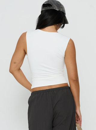 Tannen Cut Out Tank Top White
