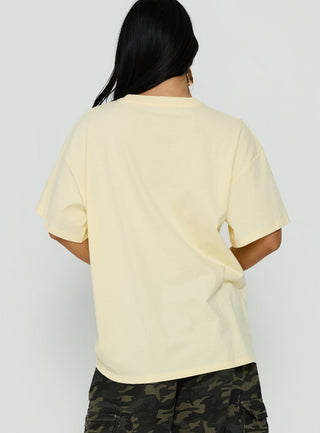 Lost On Vacation Oversized Tee Yellow