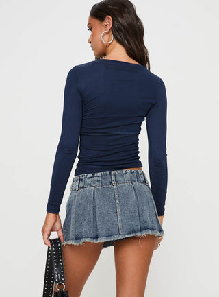 Allure 90s Mini Skort Faded Denim