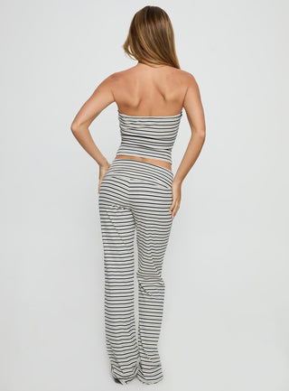 Ace Of Spades Strapless Set Navy  Grey Stripe