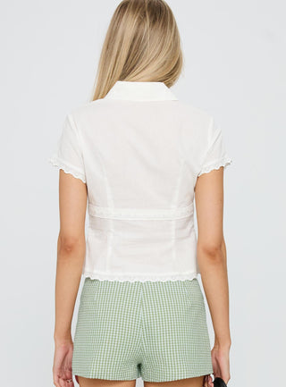 Protect Your Peace Button Up Top White