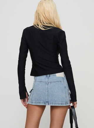 Pacific Coast Denim Cargo Skirt Light Wash