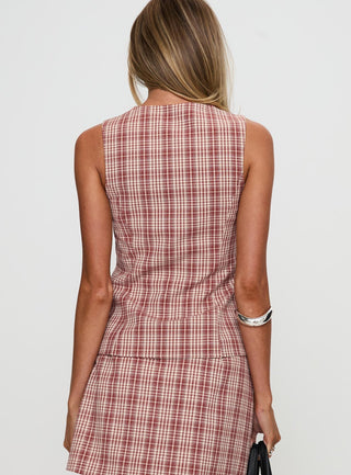 Theodosia Top Red Check