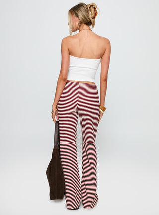 Next To Me Lounge Pant Red  White Stripe
