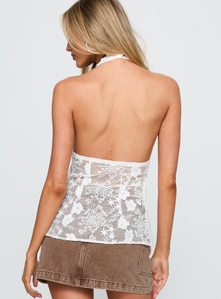 Elevation Tie Up Longline Top White