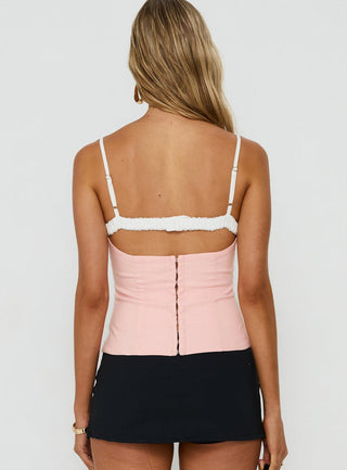 Renaissance Corset Top Pink / White