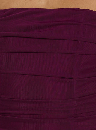 Indyanna Gathered Corset Mini Dress Plum