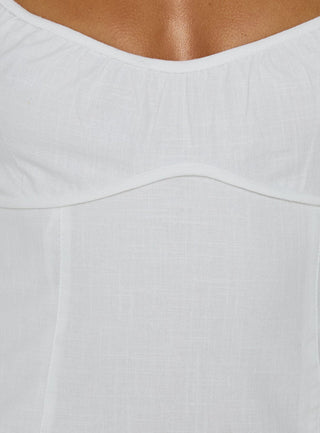 Alidea Gathered Bust Mini Dress White