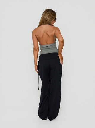 Daily Define Ruched Tie Side Pants Black