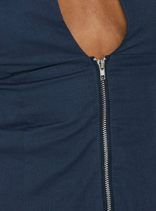 Heleena Zip Through Top Navy