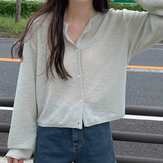Linen Round Cardigan
