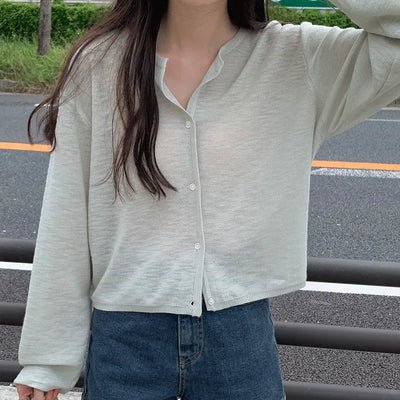 Linen Round Cardigan