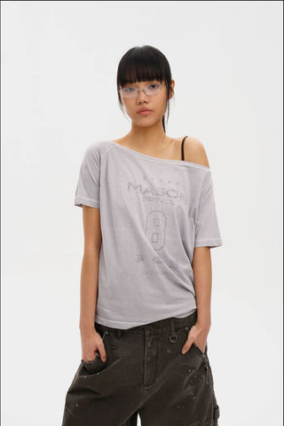 [MASONPRINCE] Washed Graphic Print T-Shirt