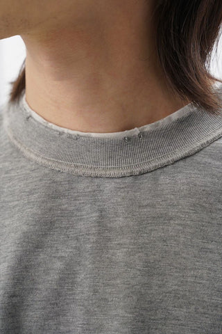 [MASONPRINCE] Distressed Double Collar Oversized Tee