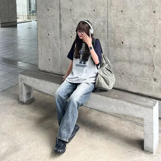(Unisex) Raglan Sleeve Printed T-Shirt