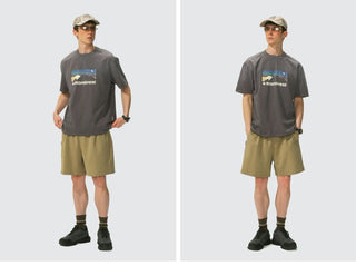 [Monterest] Washed Distressed Mountain Print T-Shirt