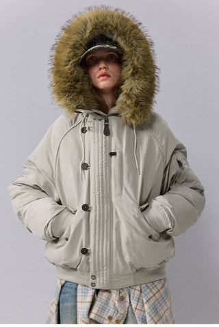 [Monterest] N2B Hooded Down Jacket with Fur Trim