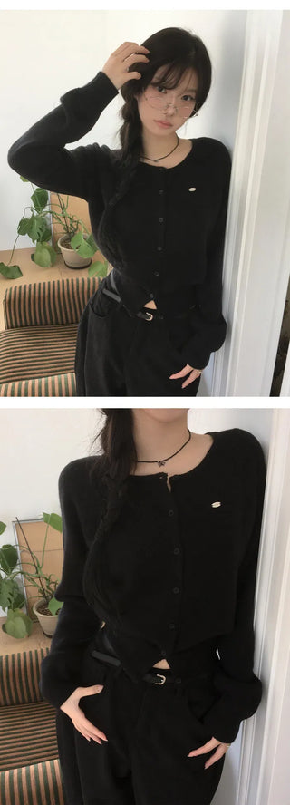 Laforme Slim Fit Label Nagrang Cardigan - 7 colors