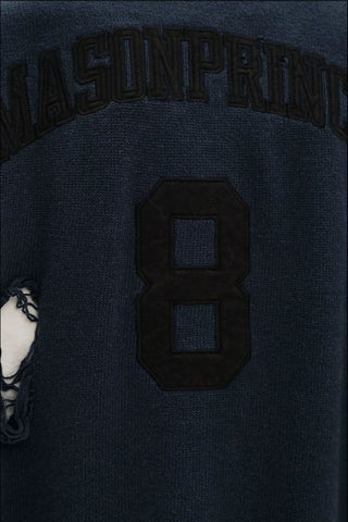 [MASONPRINCE] Distressed Boxy Crewneck Sweater