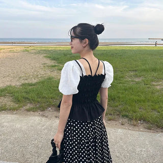 Shirred puff blouse