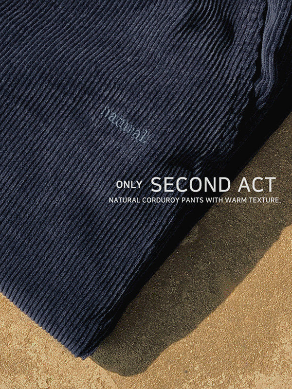 Natural Corduroy Elastic Waist Pants