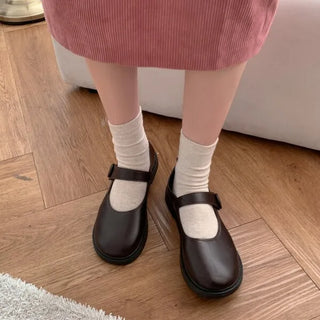 0422 Velcro Button Mary Jane Loafers (3 colors)