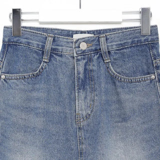 Long denim skirt