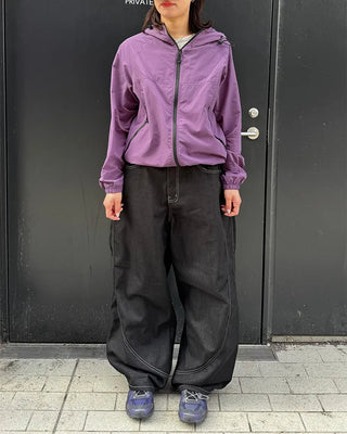 (Unisex) Color-block balloon denim pants