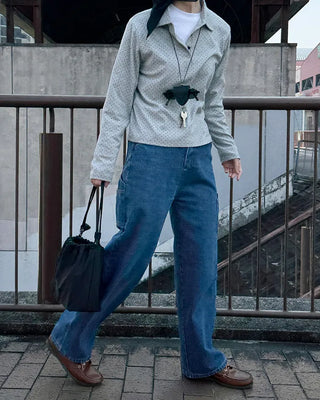 [8th Re-release] (ORIGINAL) Medium Drawstring Shoulder Bag (black)