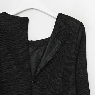 Square neck tweed mini dress