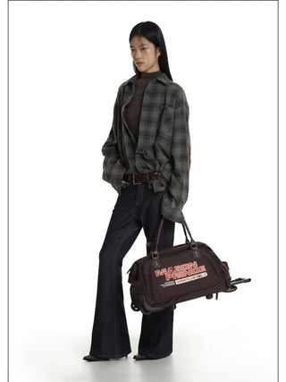 MASONPRINCE Suede Elbow Patch Shirt