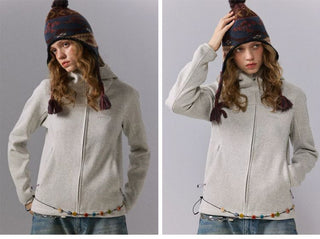 [Monterest] 5A Antibacterial Fleece-Lined Hooded Cardigan