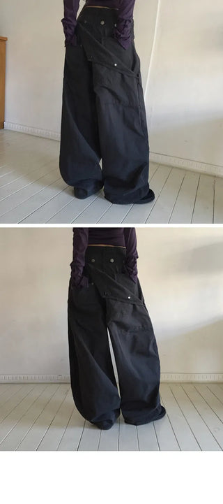 4-button secret pocket wide pants - 4 colors