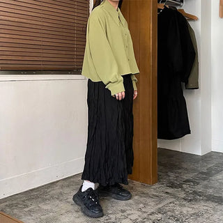 Wrinkle long skirt