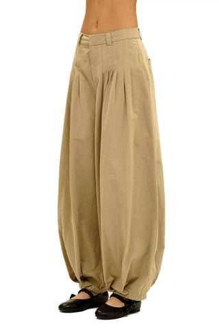 [Moromoro2] Cotton Pleated Tapered Wide  Pants