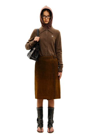 [Moromoro2] Embroidered Logo Polo Cardigan