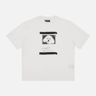 [MASONPRINCE] Graffiti Dog Print Washed Tee