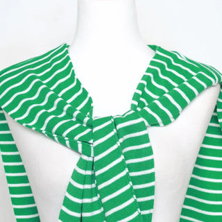 Striped faux shoulder knit