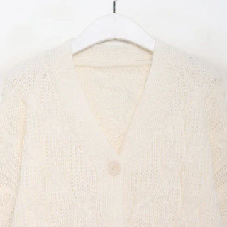 Waffle Cable Knit Cardigan