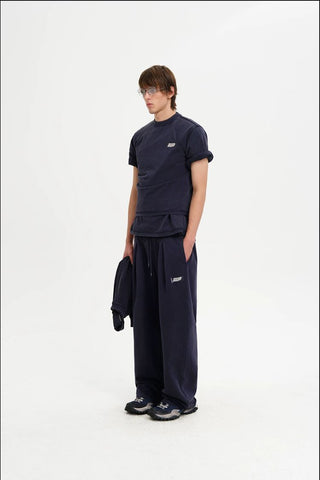 [MASONPRINCE] Cotton Pleated Wide Leg Sweatpants