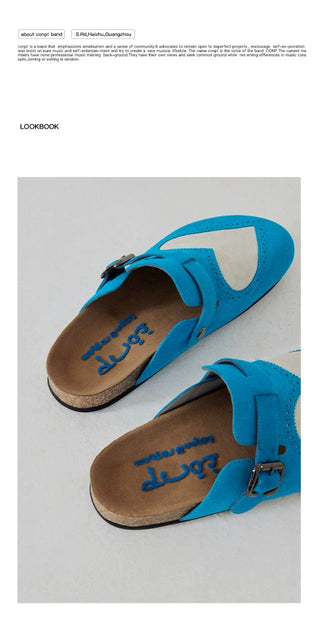 CONP Heart Closed Toe Slides (Blue)