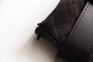 (2 colors) Retro check A-line pleated mini skirt