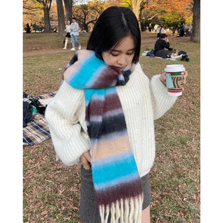 Border Tassel Scarf - P000KVYR