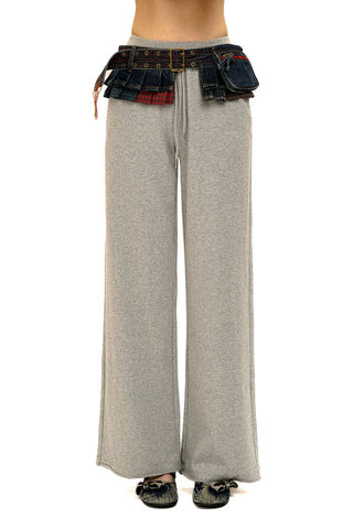 [Moromoro2] Chain Link Belt Denim Waist  Bag