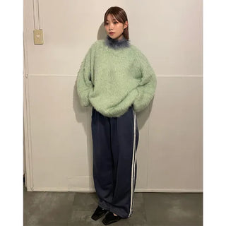 Fleece-lined wide-leg pants
